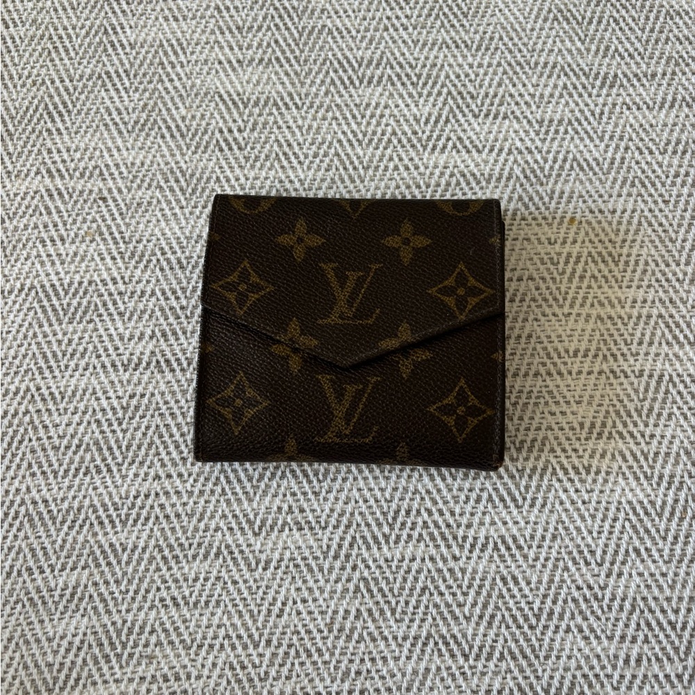 Louis Vuitton Monogram Fold-Over Wallet - Dark Brown & Gold